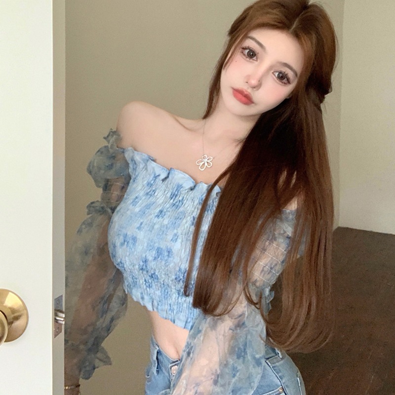 オフショルブラウス トップス ブラウス ショート ショート丈 袖あり 長袖 オフショルダー オフショル チュール 透け感 シースルー かわいい 大人可愛い きれいめ シンプル カジュアル 大人 上品 5,042円