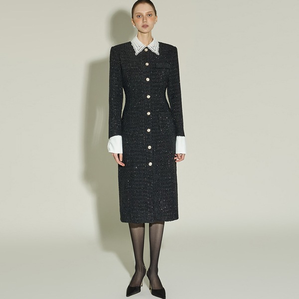 D5405 ツイード ワンピース