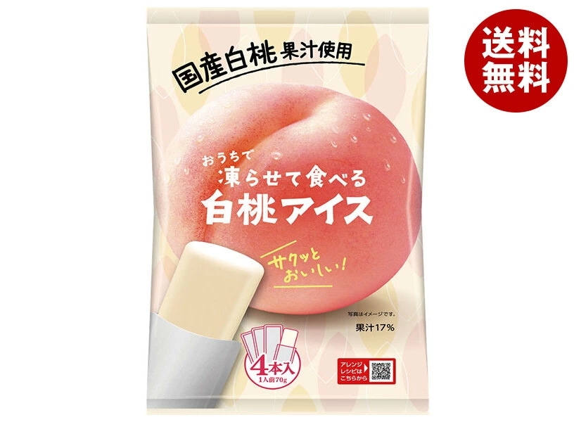 谷尾食糧工業 凍らせて食べる 国産 白桃アイス (70g×4)×12袋入×(2ケース)