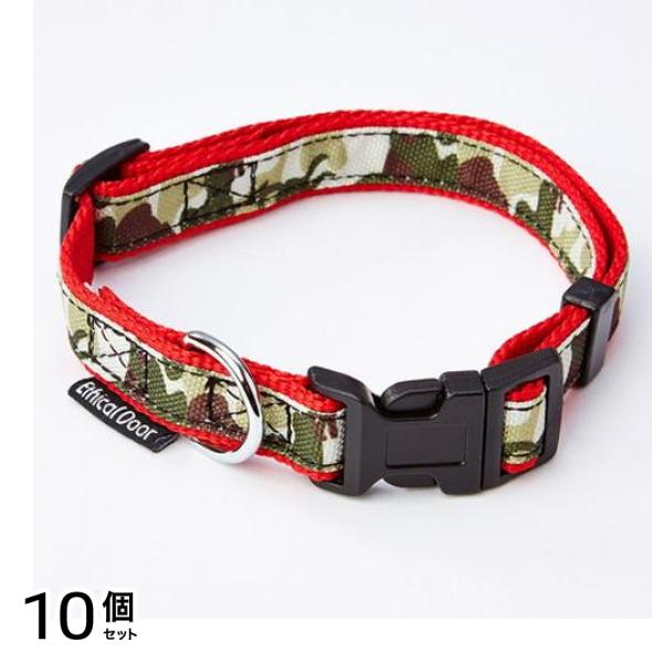 ペティオ エシカルドア 迷彩カラー M 中型犬用首輪 レッド 1本入 (W57781) 10個セット