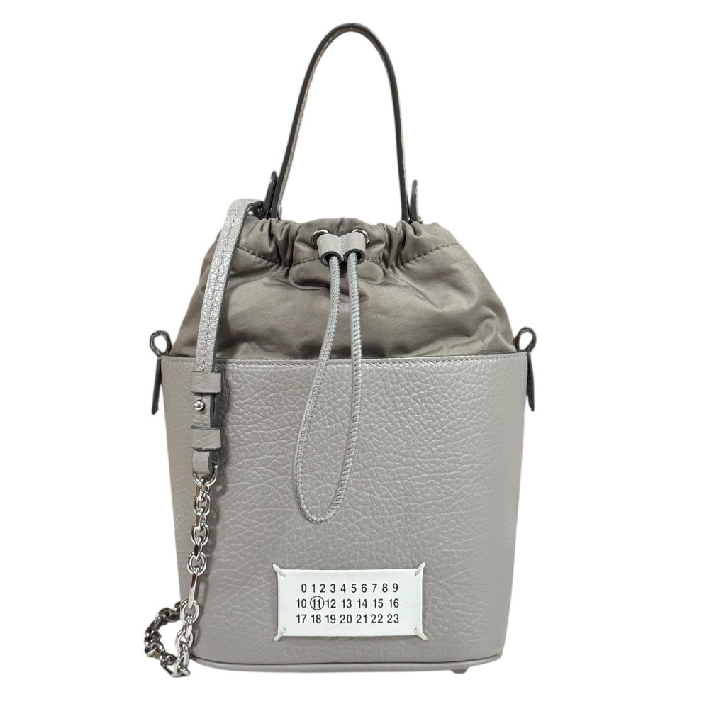メゾンマルジェラ 5AC バケットバッグ ショルダーバッグ レザー S61WG0035 グレー MaisonMargiela 中古