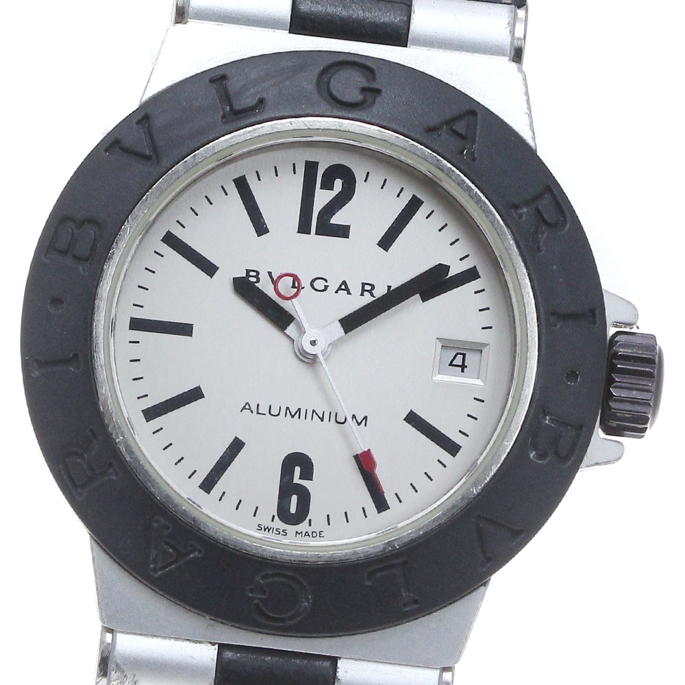 ブルガリ BVLGARI AL29TA アルミニウム デイト クォーツ レディース 保証書付き_863224【中古】
