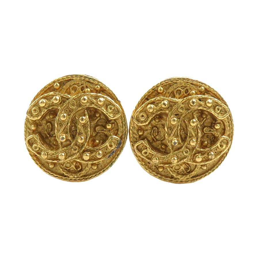 シャネル CHANEL イヤリング ココマーク メタル ゴールド レディース w1118a