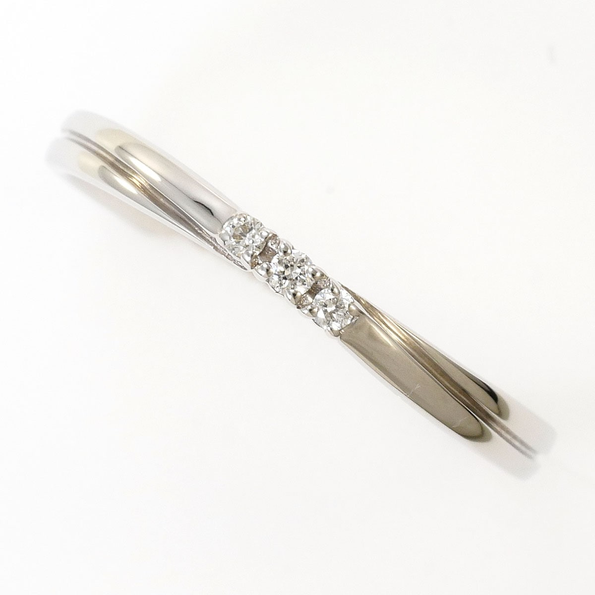 スタージュエリー K10 10金 WG ホワイトゴールド リング・指輪 10.5号 ダイヤモンド 0.02ct 総重量約1.1g ジュエリー 中古