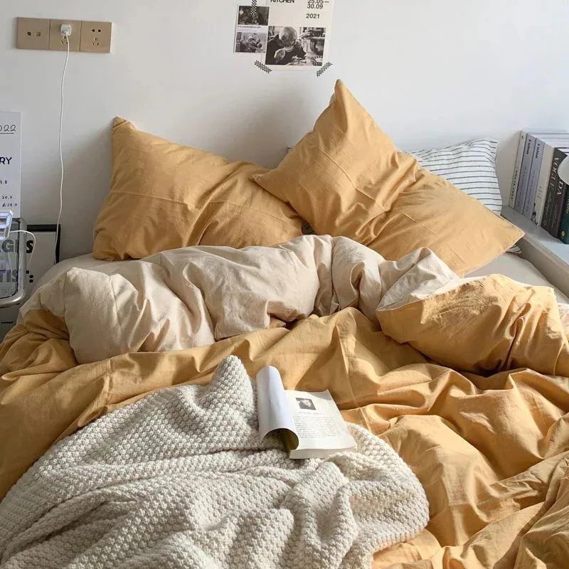 福袋を1枚プレゼント寝具ベッドマットレス布団カバーシーツ敷パッド布団カバーシンプル 無地 4点 洗える 掛け布団カバー ベッドシングル 寝具 4点セット