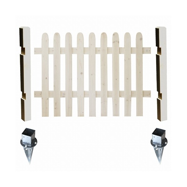 住まいスタイル SFPS1200F-UB-WHT ピケットフェンス ストレート 土中用基本セット ホワイト メーカー直送
