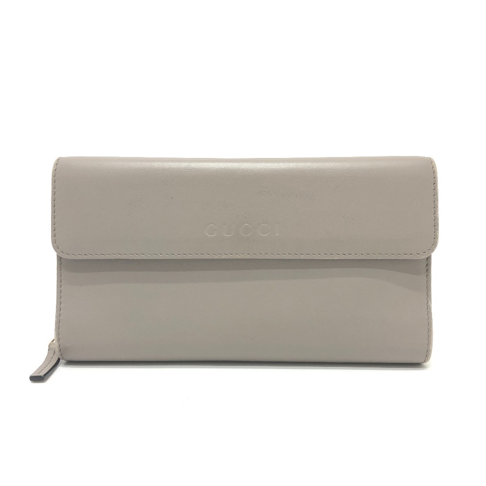 長財布 ロゴ コンチネンタルウォレット ウォレット 財布 ロングウォレット レザー グレー