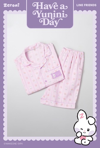 SPAO zeroni LINE FRIENDS 半袖 パジャマ (LIGHT PURPLE)