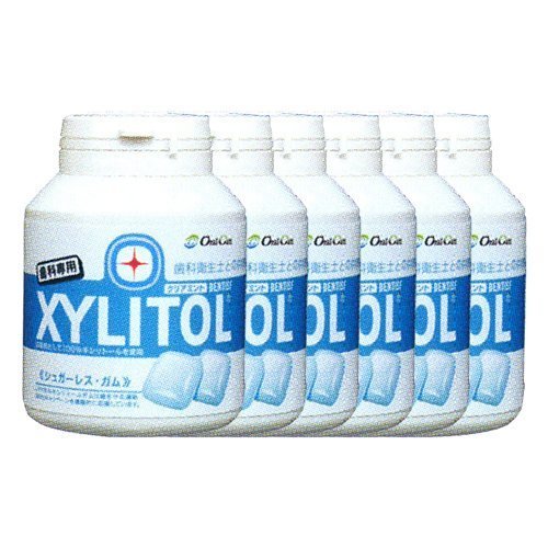 【オーラルケア】【歯科専用】キシリトールガム ボトルタイプ 90粒入り(153g)×6個 クリアミント