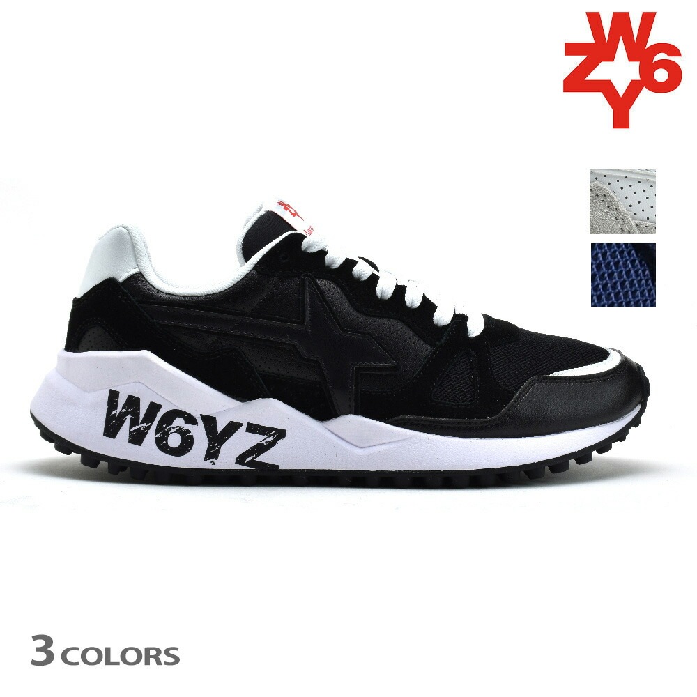 ウィズ ウルフエム メンズ スニーカー ローカット ダッドシューズ ブラック ホワイト 黒 白 W6YZ WOLF-M[2015183]
