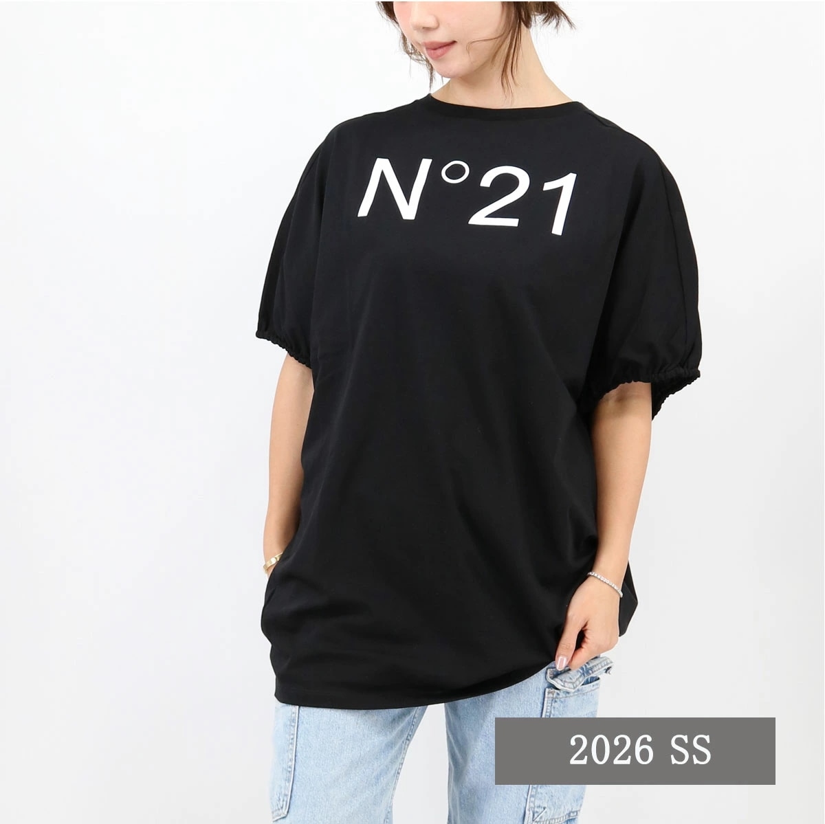 キッズ 大人もOK ロゴTシャツ N210B02 N0153 半袖 ロゴT SS TEE クルーネック カットソー トップス 白 黒 子供服 レディース ブ