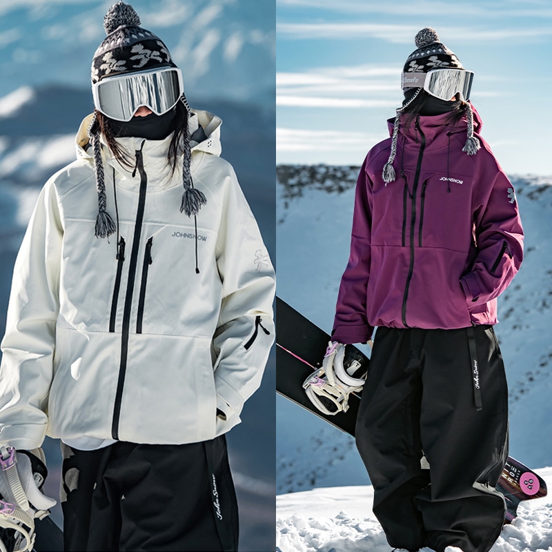 2024新作 スノーボードウェア 上下セット メンズ レディース ホワイト 撥水/防風/保温 男女通用 スキーウェア