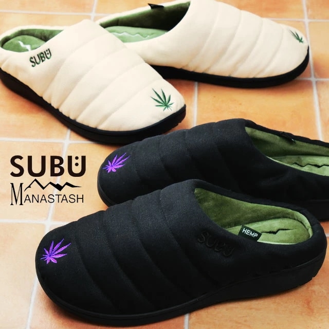 スブ × マナスタッシュ メンズ コラボモデル サンダル ヘンプツイル EMBサンダル レディース サボサンダル コンフォートシューズ ブラック ナチュラル 靴 792-4993005