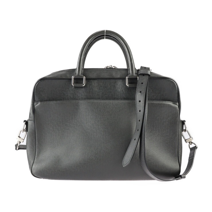 LOUIS VUITTON ルイ ヴィトン ビジネスバッグ M32952 PDB ポルト ドキュマン ビジネス PM タイガ レザー アルドワーズ ブラック シルバー金具 2WAY ショルダーバッグ