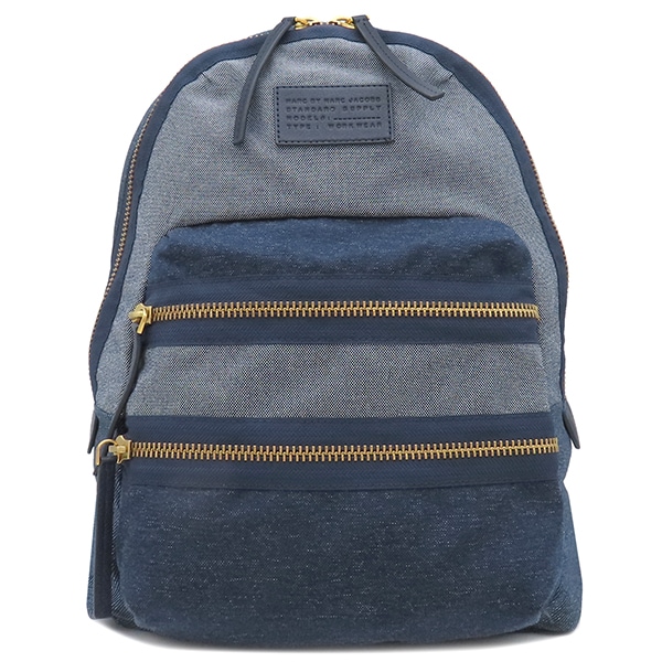 マークバイマークジェイコブス リュック・デイパック ザ バイカー バックパック ラージ デニム ブルー ゴールド金具 青 【中古】 11,717円