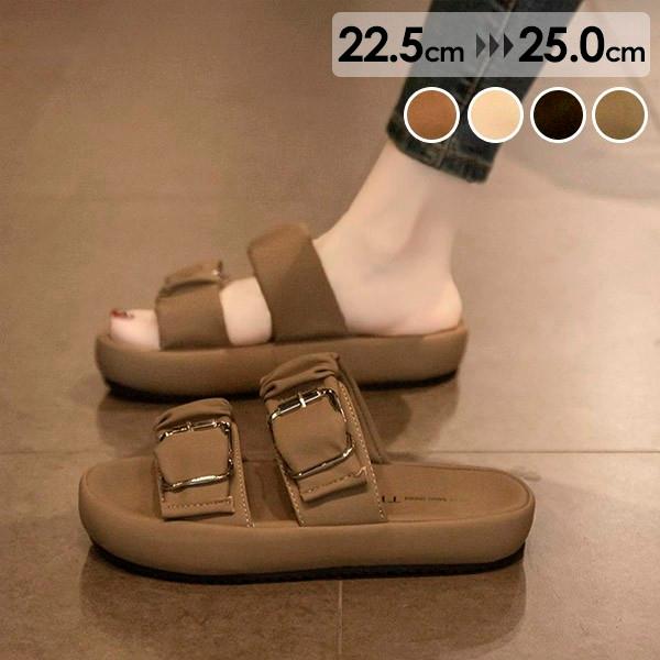 【超お得1つ買うと10個もらえる】[今日は安い-出荷が早い]厚底サンダル ストラップサンダル ぺたんこサンダル ぺたんこ レディース かかとなし 夏 ベルト 靴 女性 大人 美脚 シューズ