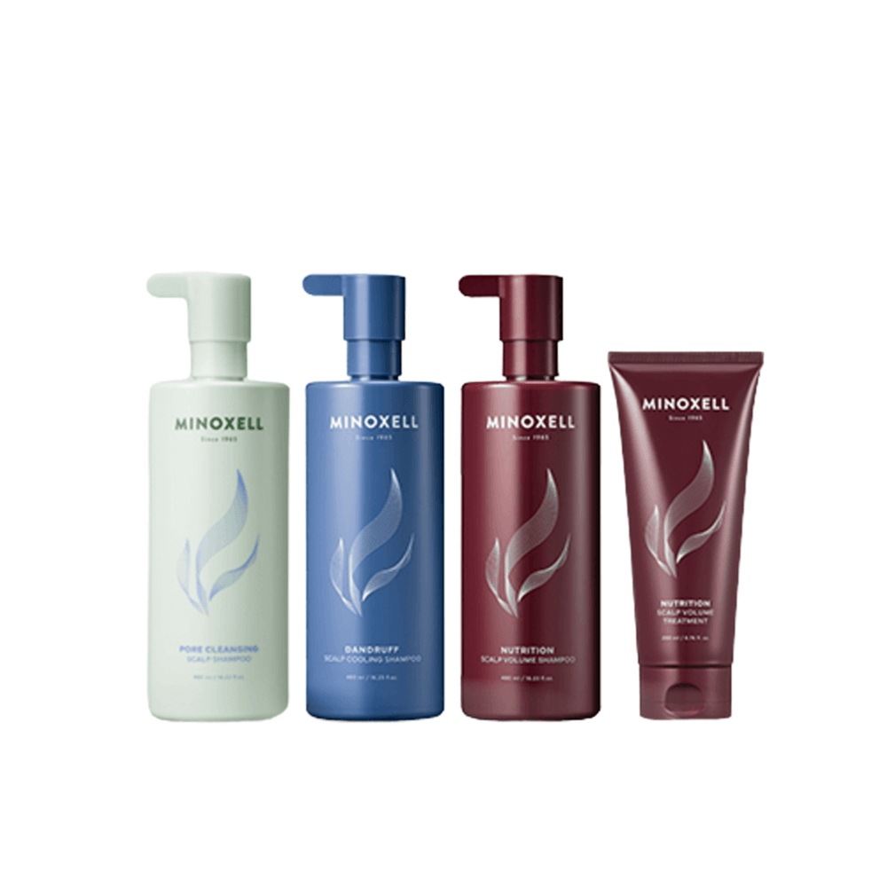 [ギフトセット] マイノクセル頭皮セリューション新製品4種SET+高級ショッピングバッグ (頭皮毛穴/栄養ボリューム/フケクーリングシャンプー+トリートメント)