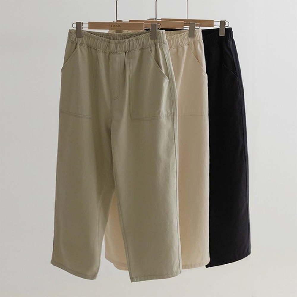 (Elysia) ムボスクエアコットンバンディングパンツ