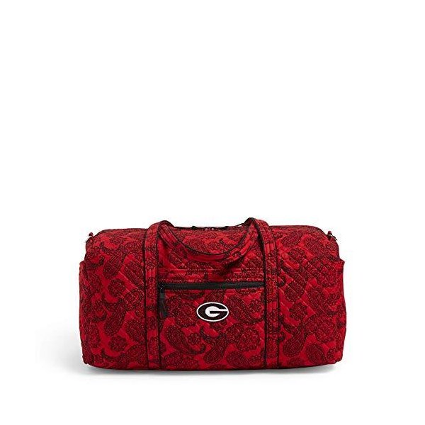 Vera Bradley Collegiate Large Travel Duffle Bag (Multiple Teams Available)， University of Georgia Re