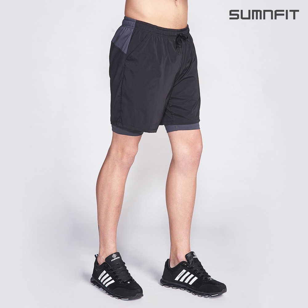 SUMNFIT マンオールインワン 4パーツウーブンパンツブラック