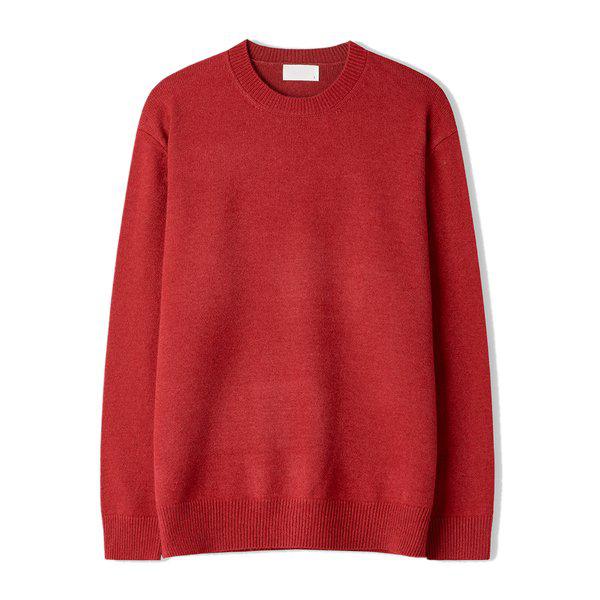 男子ロイベーシックモーダルラウンドニット SG-KN-Q027-レッド