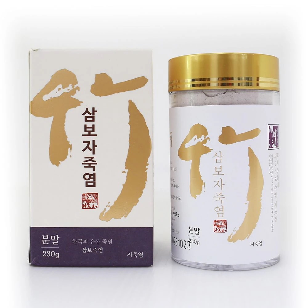 三宝竹塩 9回 紫竹塩粉末 110g 韓国竹塩職人の伝統方式で生産した溶融 焼き塩 活性酸素 抑制 免疫力改善 効果 韓国産