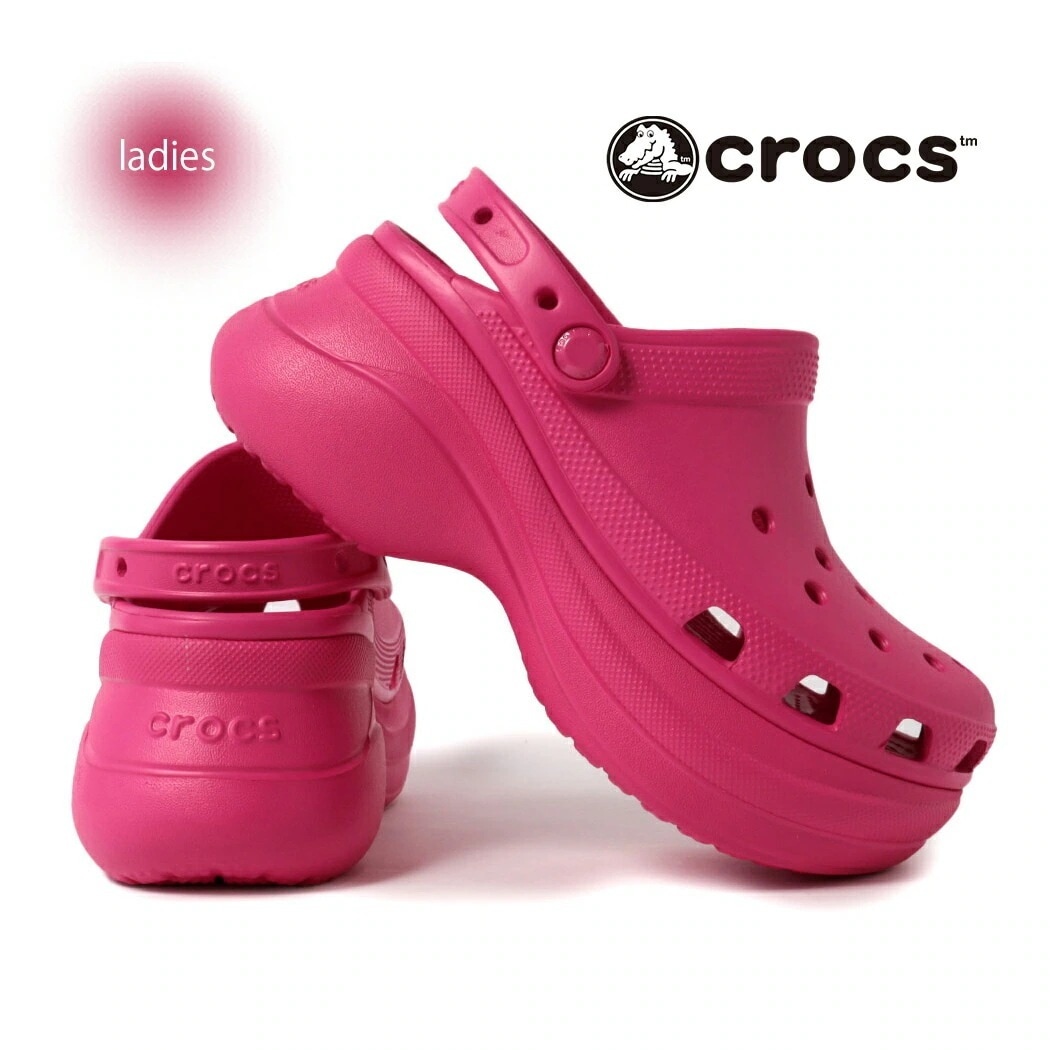 crocs クロックス クラシック ベイ クロッグ サンダル CLASSIC BAE CLOG DRAGON FRUIT ( スライド サボ レディース ピンク 厚底 PINK 206302-6ZQ