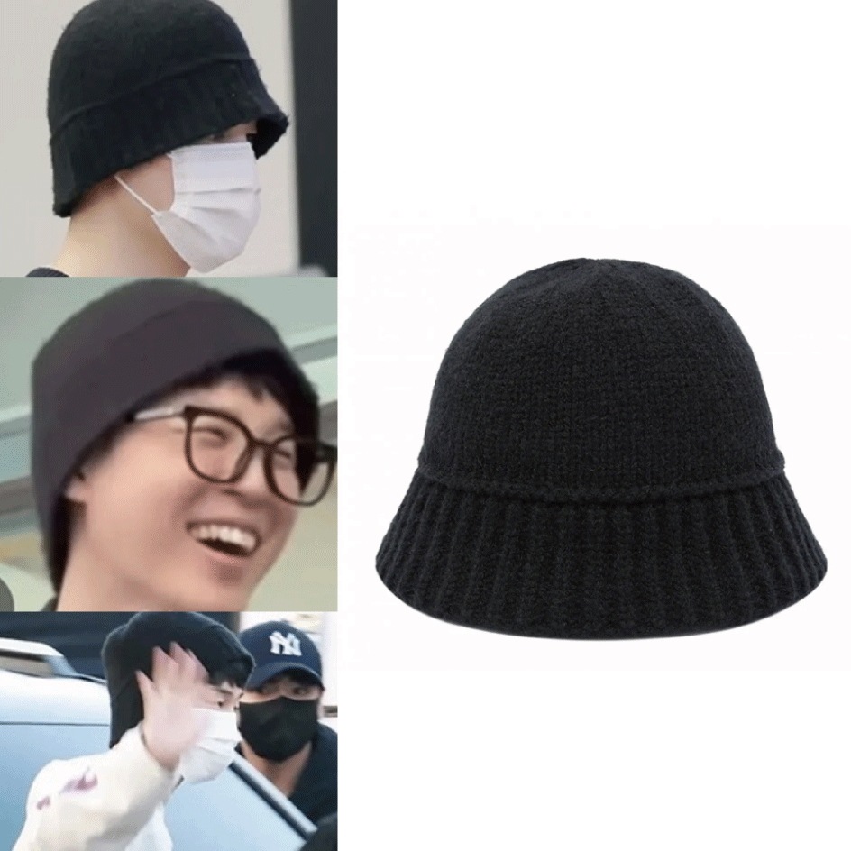 wool knit bucket ニット帽 black