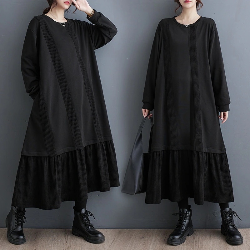 春夏 ワンピース 通勤 着痩せ コーデュロイ ロングワンピース 高級感 ワンピース レディース