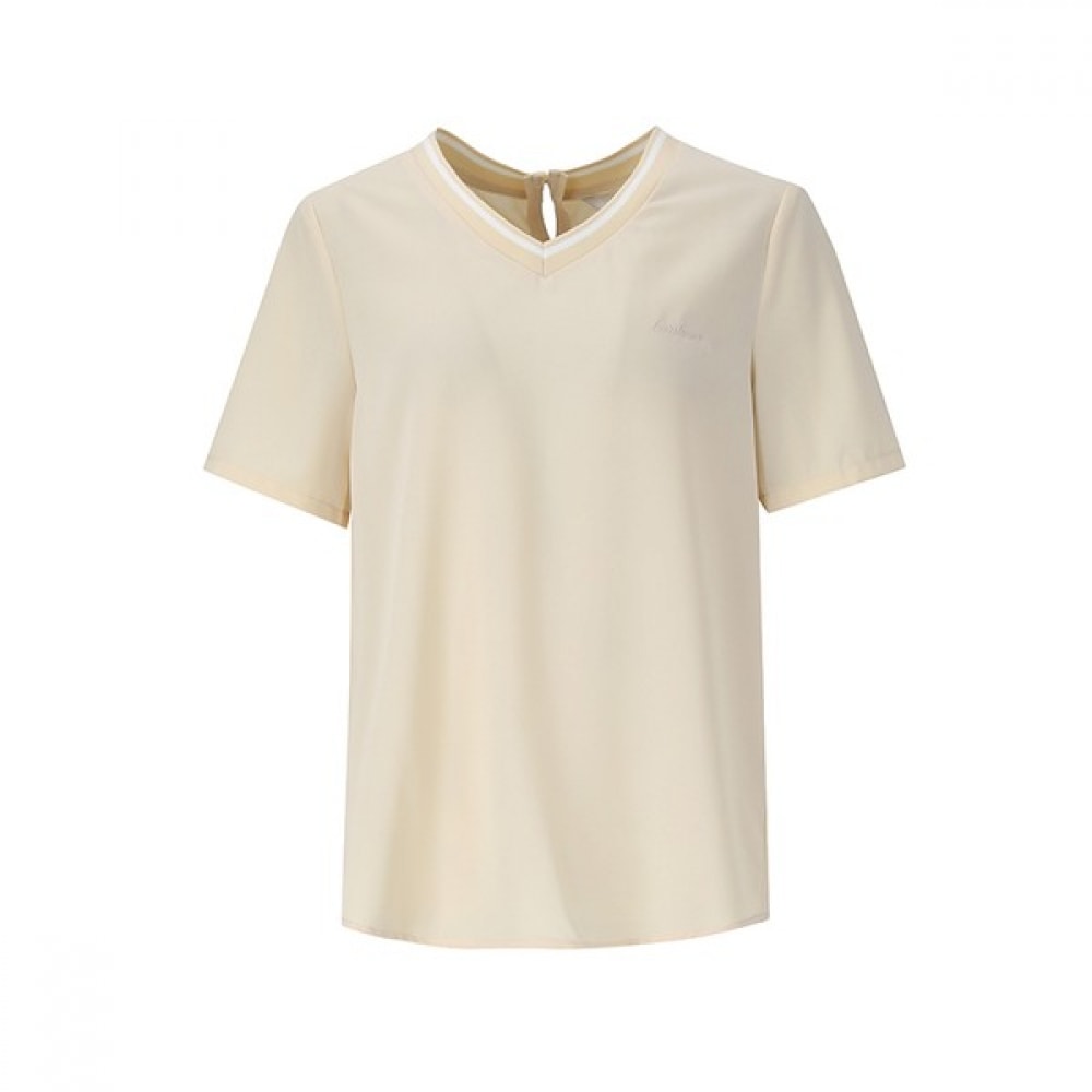 (ニューヨーク訪問) Vネック半袖ブラウス (VZ5SS72)