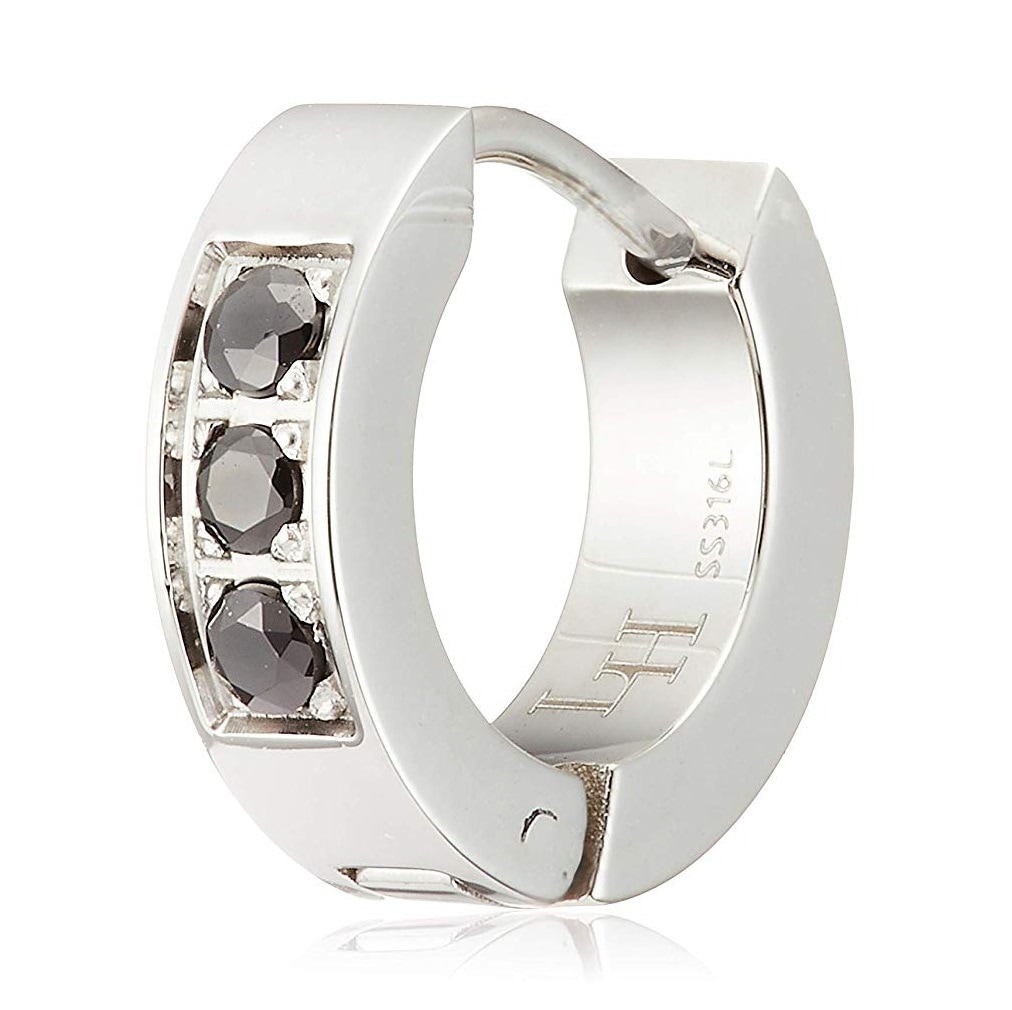 ピアス シングル 片耳 フープ シルバー LHMP004NS サージカルステンレス キュービックジルコニア メンズ 男性 ギフト プレゼント おすすめ 誕生日 クリスマス バレンタイン お祝い