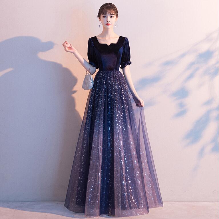 パーティードレス ロング ミモレ ショート 演奏会 袖付き キラキラ ドレス 半袖 バルーン袖 フリル 成人式 同窓会 大人 ピアノ 発表会 演奏会 Aライン 結婚式 ステージドレス 二次会 母親