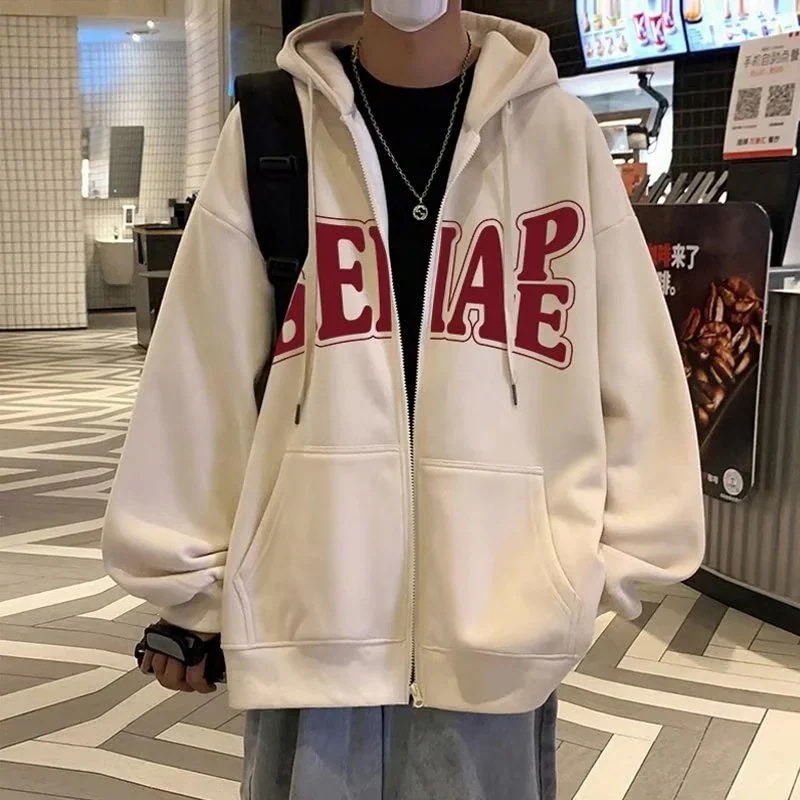 スウェット メンズ 年秋新作 ルーズ フード付き ジップ カーディガン ジャケット