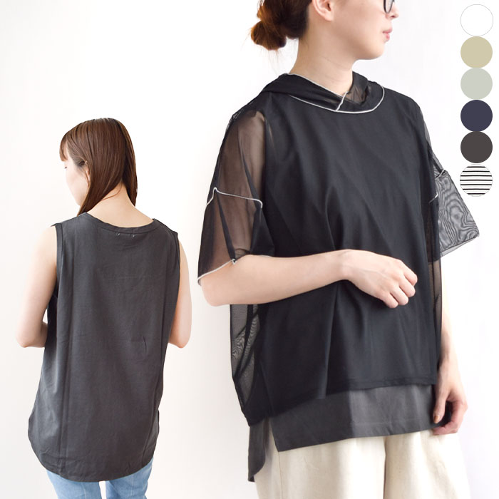 gentil ノースリーブトップス 黒　L gentil ノースリーブトップス 黒 L シャーリングノースリーブ gentil