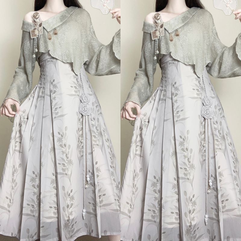 正規品デザイン寂語新韓国cos要素上着サスペンダースカートセット