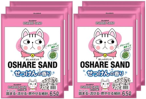 新東北化学工業 猫砂 紙砂おしゃれサンドせっけんの香り 6.5L×6個 (ケース販売)