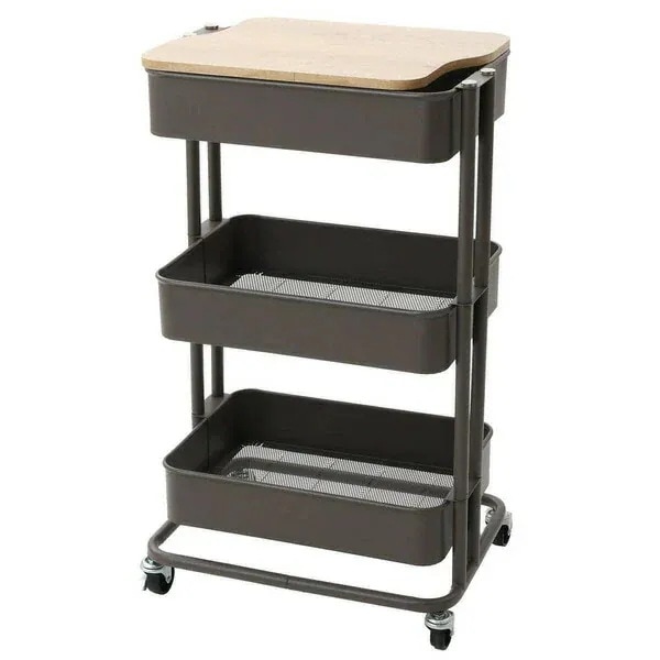 【自社生産】デビューキッチンワゴン キャスター付き スリム 3段 天板付き おしゃれ 収納 天板 キッチン ランドリーバスケット 一人暮らし人気がある 5,244円