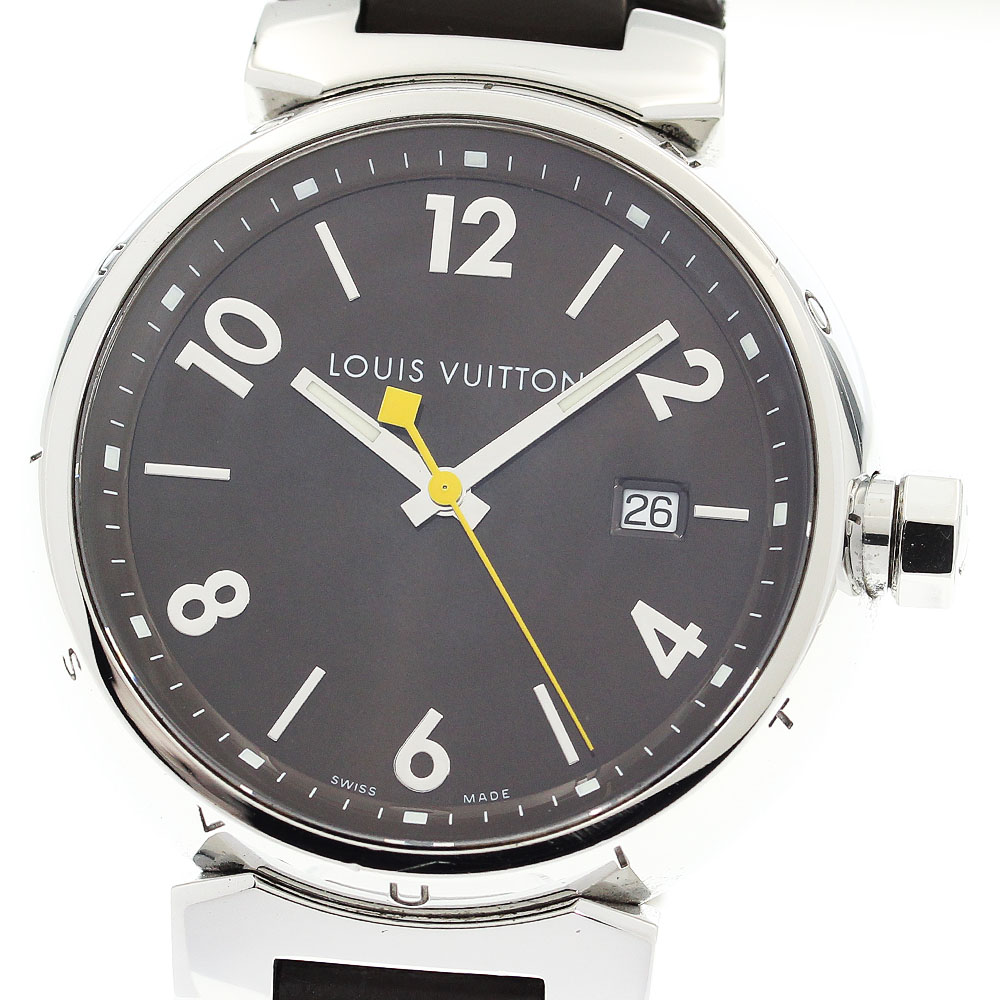 ルイ・ヴィトン LOUIS VUITTON Q1111 タンブール デイト クォーツ メンズ _911221【中古】