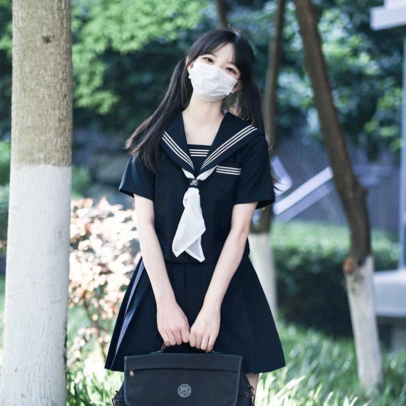 【1つ買うと10つ無料】Jkユニフォームスカート短袖の夏の服の船乗り衣服海軍士官学校スタイルスーツ