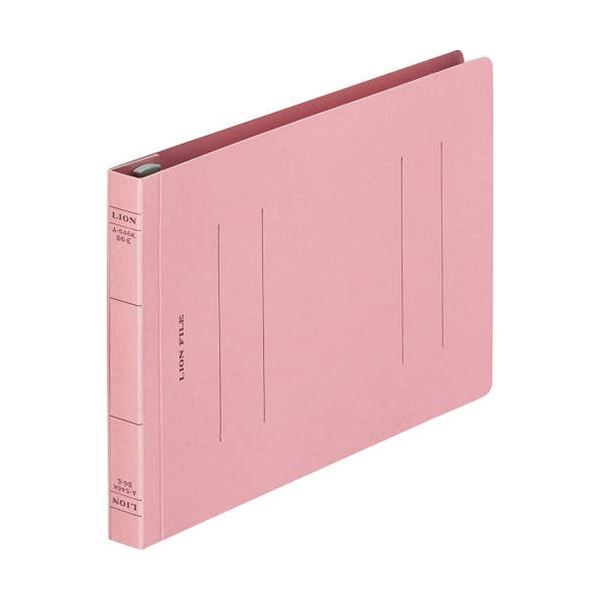 (まとめ) ライオン事務器 フラットファイル(環境)樹脂押え具 B6ヨコ 150枚収容 背幅18mm ピンク A-546KB6E 1セット(10冊) (×10セット)
