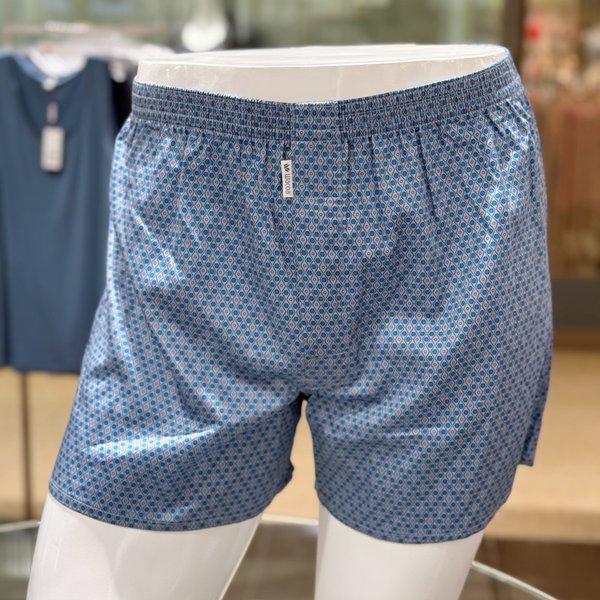 男性綿70番手ひし形プリントトランクス (WMP5424 BU)