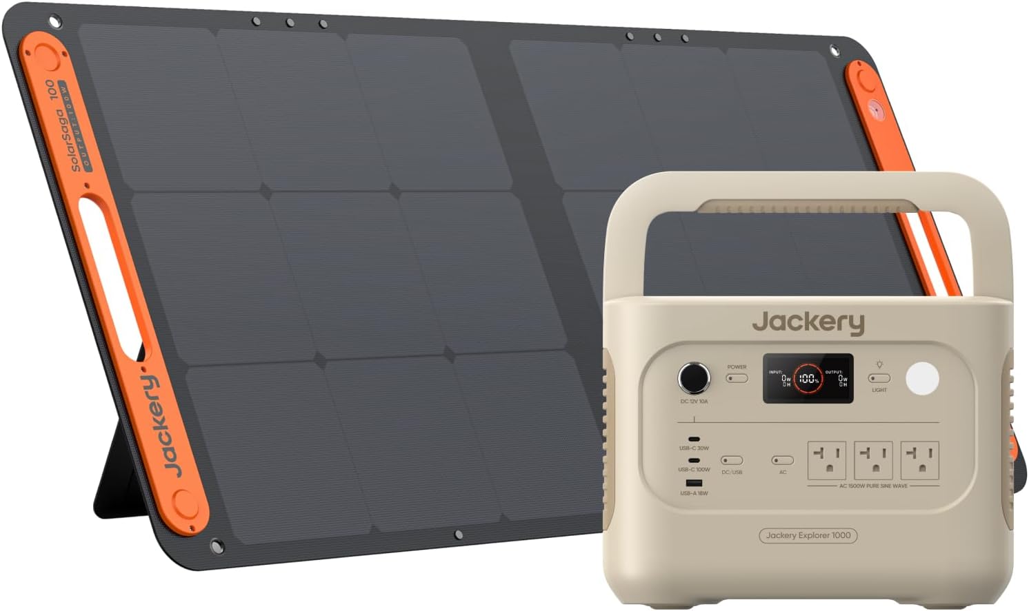 Jackery ポータブル電源 1000 New サンドゴールド JE-1000D-SG Solarsaga 100 JS-100F 両面発電 ソーラーパネル 1枚 2点セット 57,594円