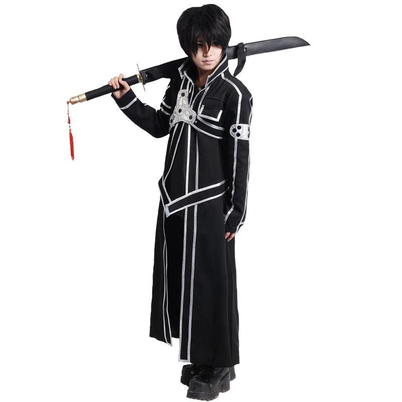 工場直販 一部分3日出荷ソードアート・オンライン Sword Art Online SAO 桐ヶ谷和人 （きりがやかずと） キリト コスプレ衣装 5点セット サイズ SXXL