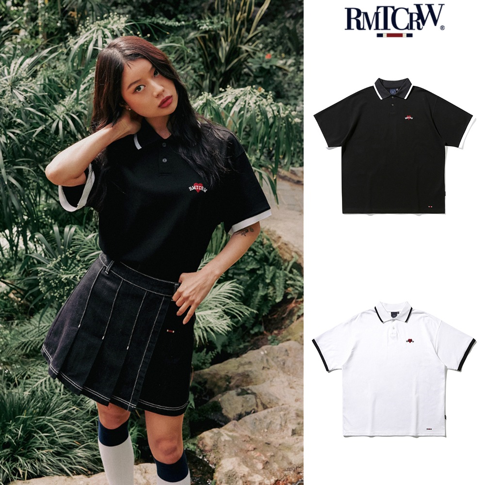 【ROMANTIC CROWN】HEART LOGO PIQUE SHIRT