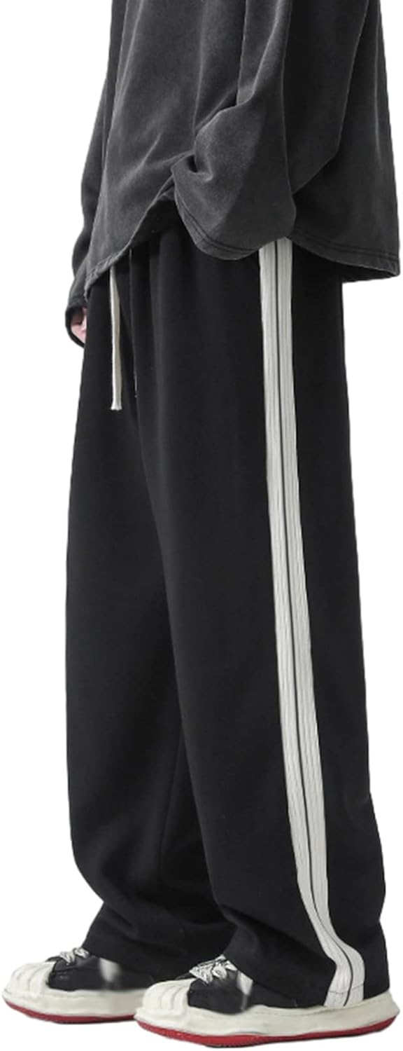 スウェットパンツ メンズ ロングパンツ 大きいサイズ おしゃれ ワイド ジャージズボン お肌に優しい ストレート 通気性 汗染み防止 韓国 ストライプ カジュアルパンツ 耐摩耗性 ストリート