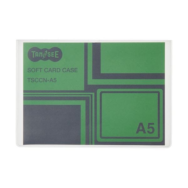 （まとめ）TANOSEE ソフトカードケース A5 半透明（梨地クリア） 再生オレフィン製 1枚 50セット