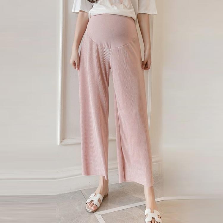 触冷感ワイドパンツ薄妊婦服リブ産前ガウチョパンツガウチョ妊娠ウエスト調整脚脚長マタニティウエアボトムスストレッチウェア産後レディース部屋着ロングパンツサマーパンツマタニティパンツ2枚セット