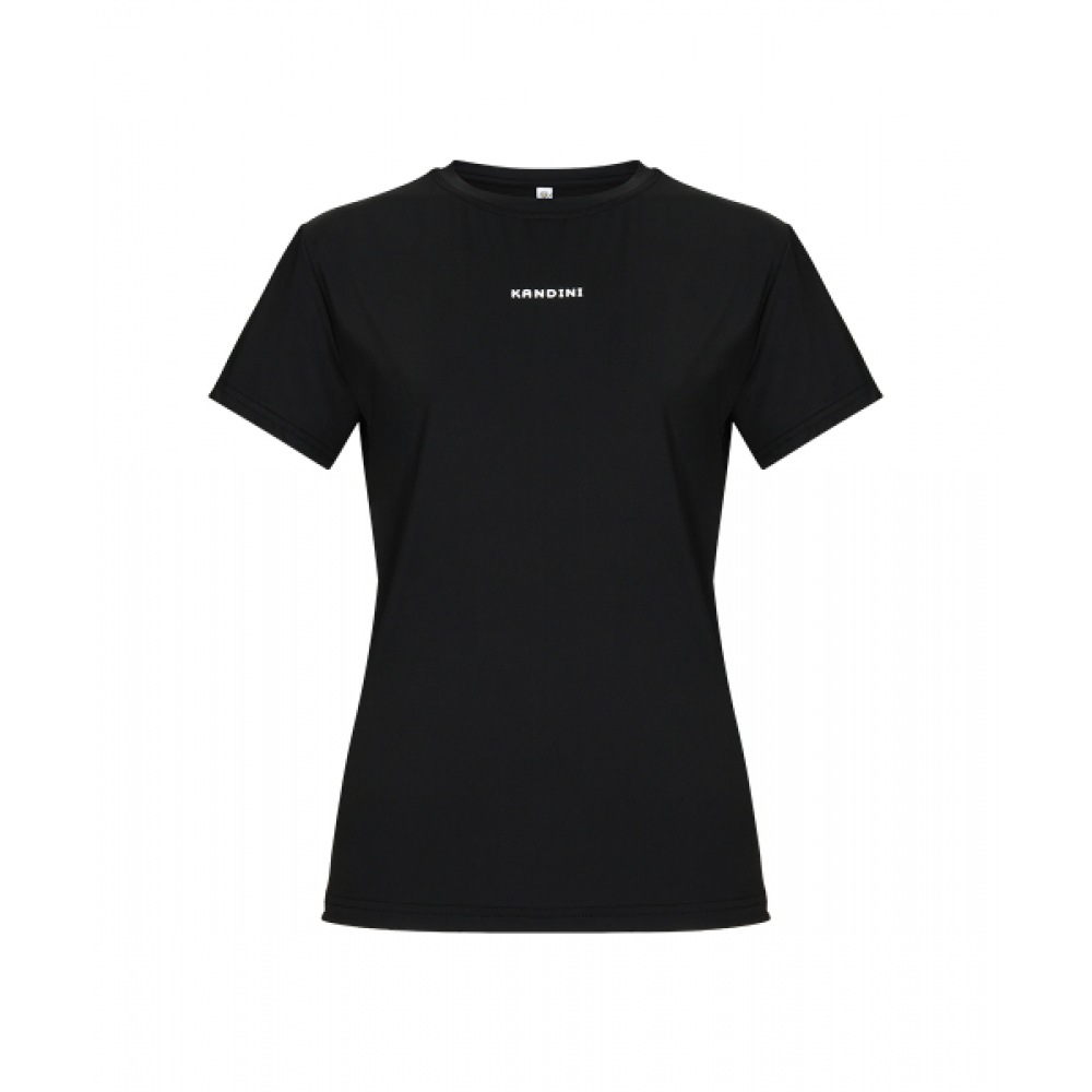 KANDINI ブラッククーリングベーシックショートスリーブ T シャツ