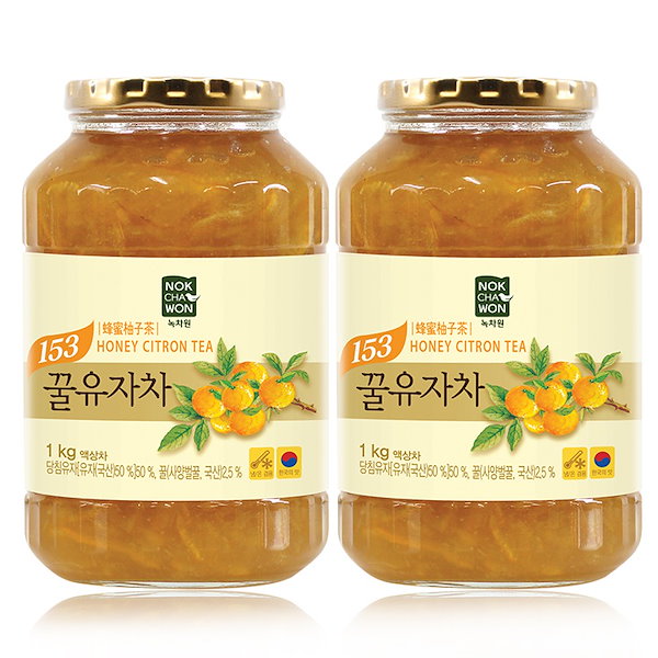 ＊ゆのちゃみ＊ Qoo10] ノクチャウォン [緑茶園]蜂蜜ゆず茶1KG + 1KG