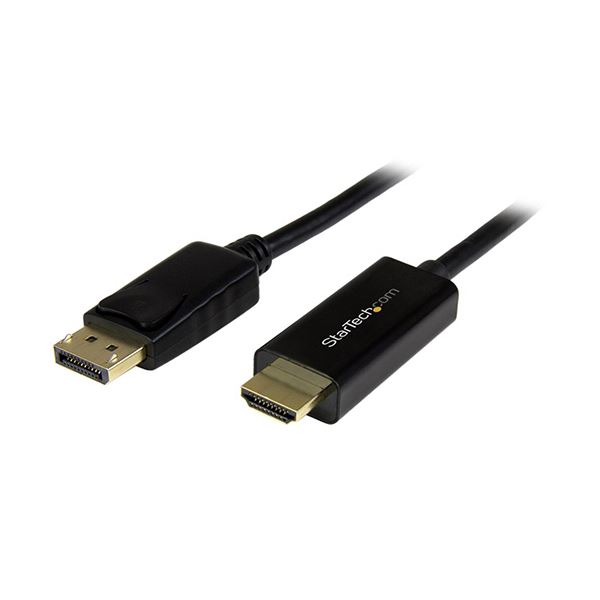 （まとめ）StarTechDisplayPort-HDMI変換アダプタケーブル 4K対応 2m オス/オス ブラック DP2HDMM2MB1本(×2セット)
